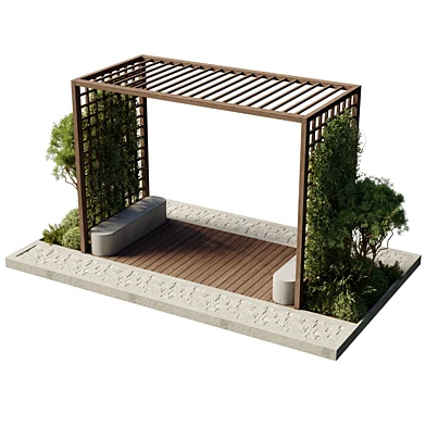 Urban Environment - Urban Furniture Bench with Plants Set 70 corona