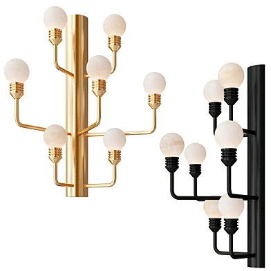 Raggiera alabaster globe wall sconce