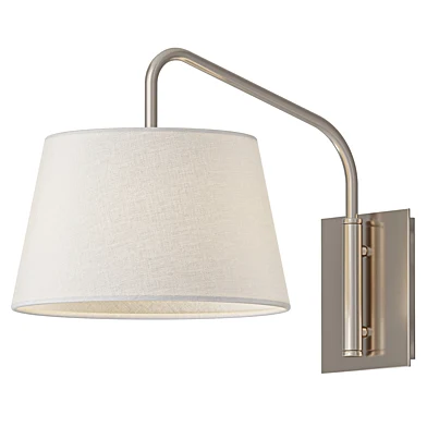 Ahmara Swing Arm Black Plug in Wall Light with Shade