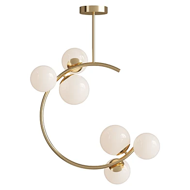 Glass ball ceiling light Golden lamps 6 heads