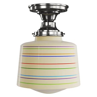 GD Prismatic Stripe Glass Flush Mount