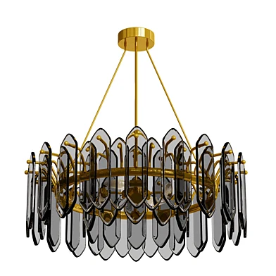 Modern Round Smoked Glass Chandelier