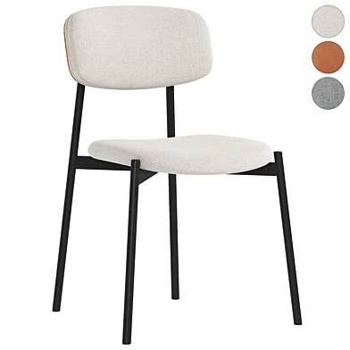 Lot de 2 chaises en tissu bouclette et métal- NELLY