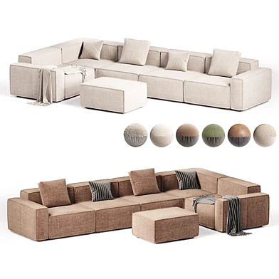 Aureus sectional leather sofa