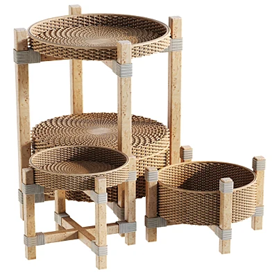 Natural Wicker Pot Holder Set 1173