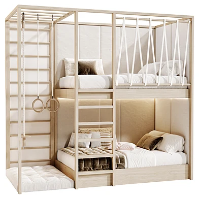 Double Kids bedroom 08, Двухъярусная детская кровать