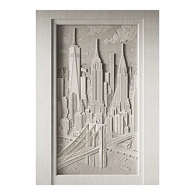 019 Гипсовый 3D панно «Я люблю Нью-Йорк»