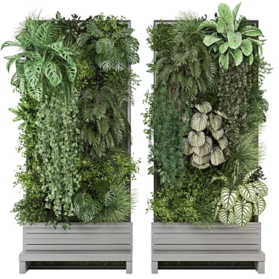 green wall wooden garden 2764