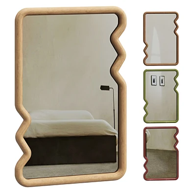 Scallop Edge Wood Rectangular Wall Mirror