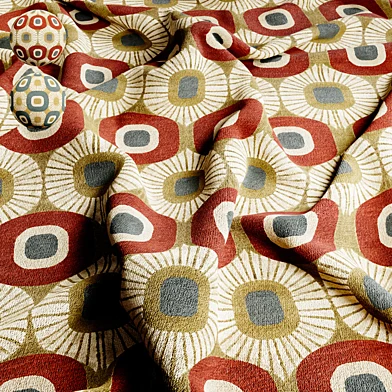 Retro Sunburst Upholstery Fabric