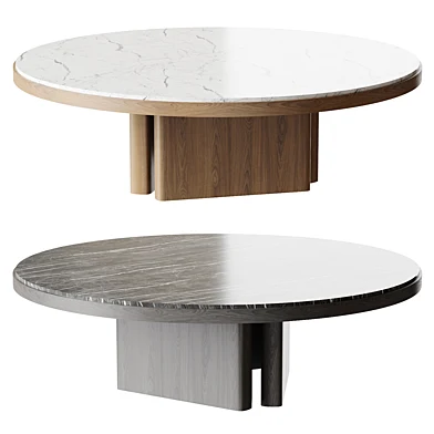 Rio 50 Onyx and Walnut Round Coffee Table