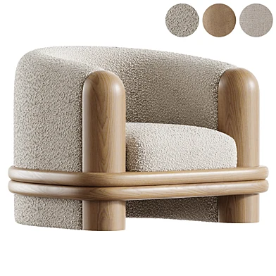 Bound Armchair by Sidani Design Cream Boucle with Walnut Base