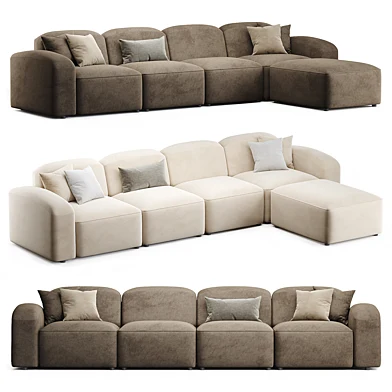 Brunello 4-Piece Sofa Brown Velvet