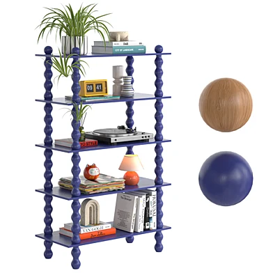 Стеллаж Willow Bookshelf с декором mid century.