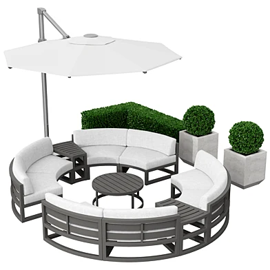 Outdoor Set with a round Modular Sofa