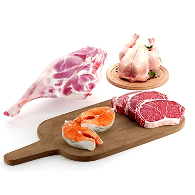 Bone Raw Steak Meat Raw beef and raw chicken
