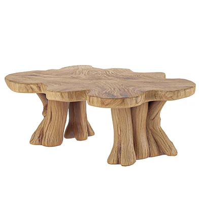 Live edge solid wood coffee table tree root table