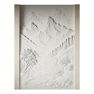 064 Wall art relief 39 Mountain decorative 3D panel 06