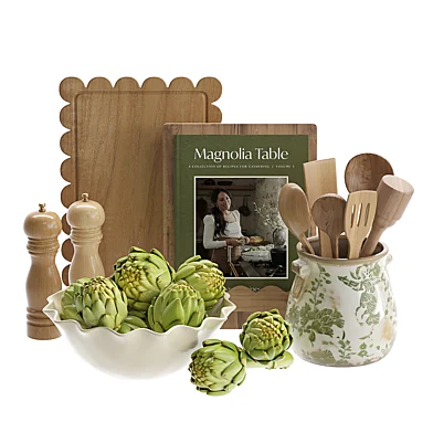 Decor set with artichokes
