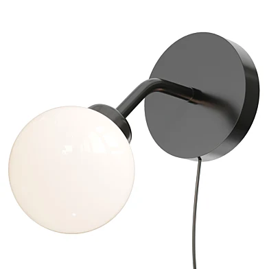 Apiales Wall Lamp Satin Black with Cord Type