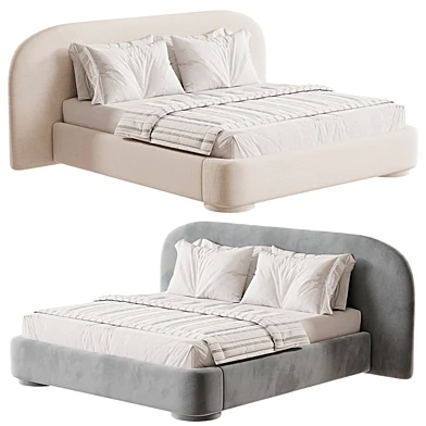 Estelle Velvet Mustard Velveteen Fabric Queen Bed