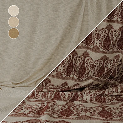 Jute Linen Paisley Fabric Collection PBR Material