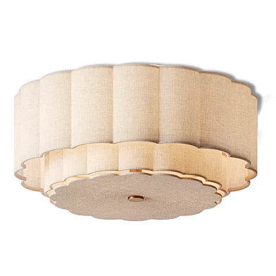 Natural Pair of Larson Flush Fitting Large Ceiling Light