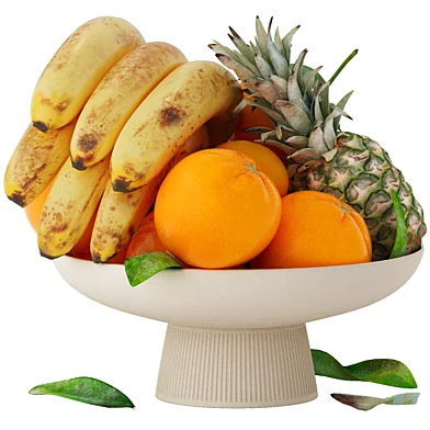 bowl of oranges pineapples and bananas