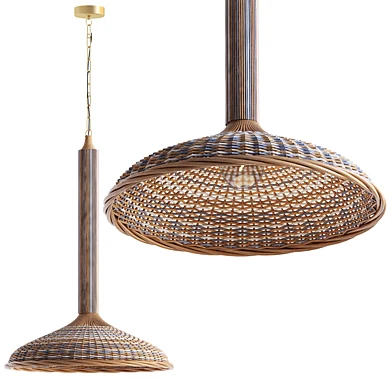 Woven Rattan Cone Pendant Light Bamboo Chandelier 1278