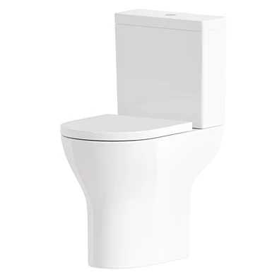Comfort Height Rimless Close Coupled Toilet WC Soft Close Seat White Ceramic
