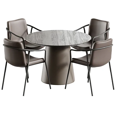 Tate Chair Eco leather Beige and lagen table