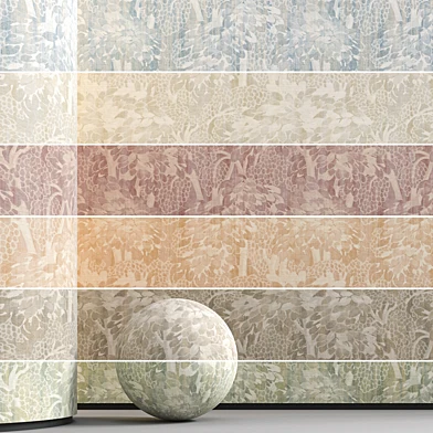 Arte International Ombre Charmille Botanical Forest Wallpaper - 6 Colorway Pack | Seamless Tileable 3ds Max V-Ray Corona | Contemporary Interior Wall Covering Arch Viz Material - vol18