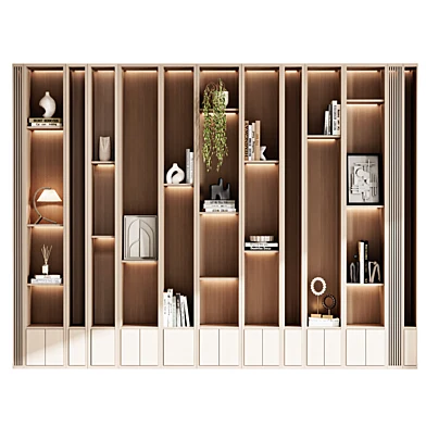 Wood Racking Wooden Shelves Decorative With Plants and Book - Wooden Rack 98 ...