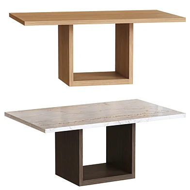 Marble and Wood Dining Table