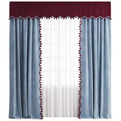 Curtains 180/ шторы с ламбрекеном и помпонами