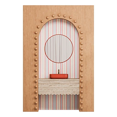 Bathroom furniture Travertin  Wood Arch Vanity