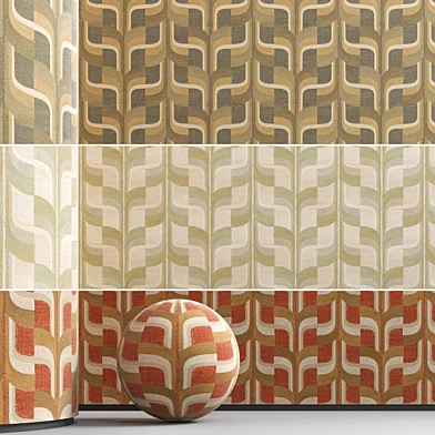 Seamless Arte International Senah Filara Geometric Woven Raffia Wallpaper - 3 Colorway Pack | Seamless 3ds Max V-Ray Corona | Mid-Century Modern Interior Wall Covering Arch Viz - vol23