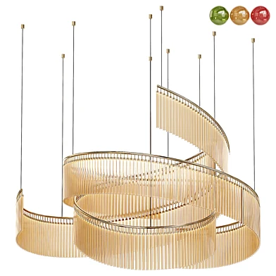 Glass Ribbon Shape Chandelier