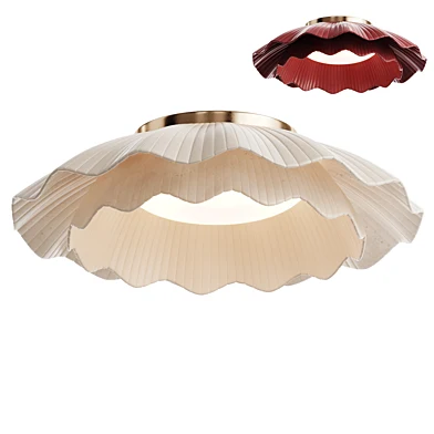 Ritta Fabric Wave Ceiling Light Brass
