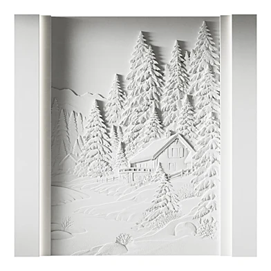 164 Decorative plaster 3D panel 121 Bas-relief "Winter house"