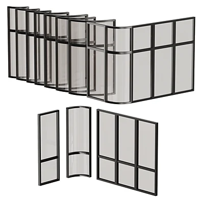 Curved Glass Office Partition