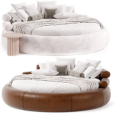 Italian Style Minimalist Circle Leather Dream Master Bed