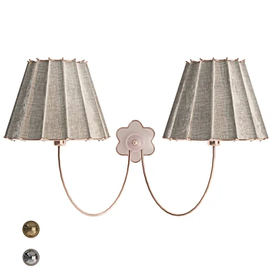 Brass Wall Sconce with Scalloped Fabric Shade_Vol6