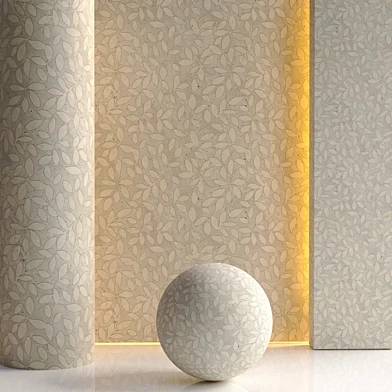 Grey Beige Leaves Plaster