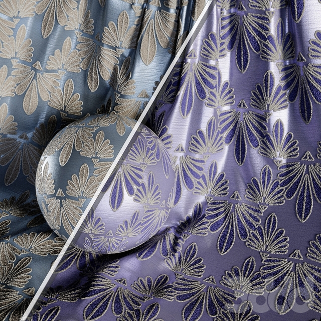 Damask Floral Jacquard Brocade Fabric material (in 2 color themes) -22