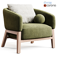 Ramsay Upholstered Manual Recliner Arm chair 3D model