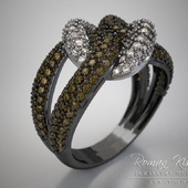 кольцо с коньячными бриллиантами