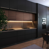 Black appartment & black kitchen