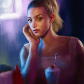 Girl in cafe