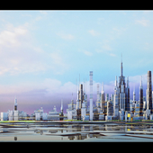 3D Concept background City